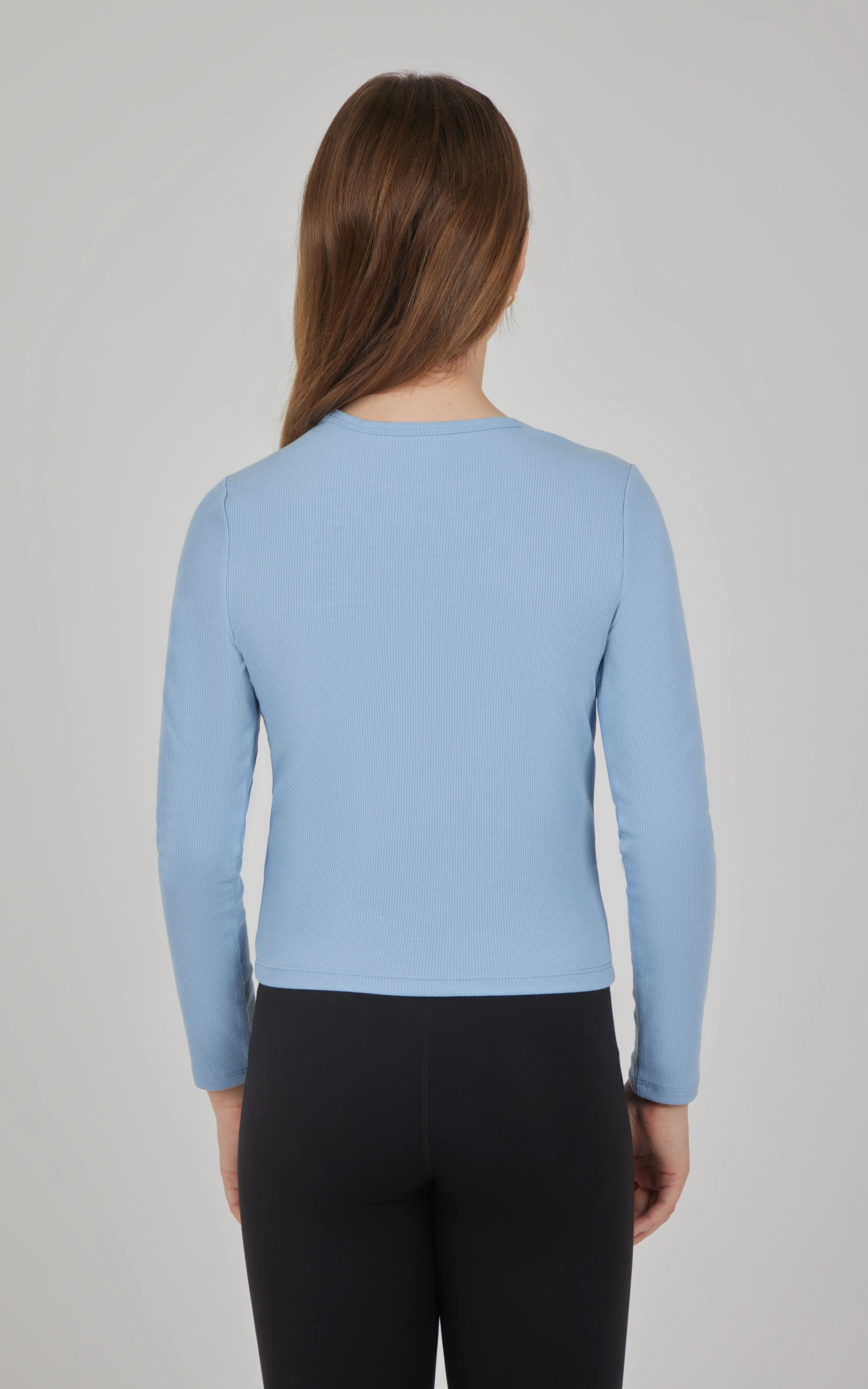 Girls 3 PK Ribbed Crew Neck Short Sleeve Shirt + Ribbed Crew Neck Long Sleeve Shirt - Image 18