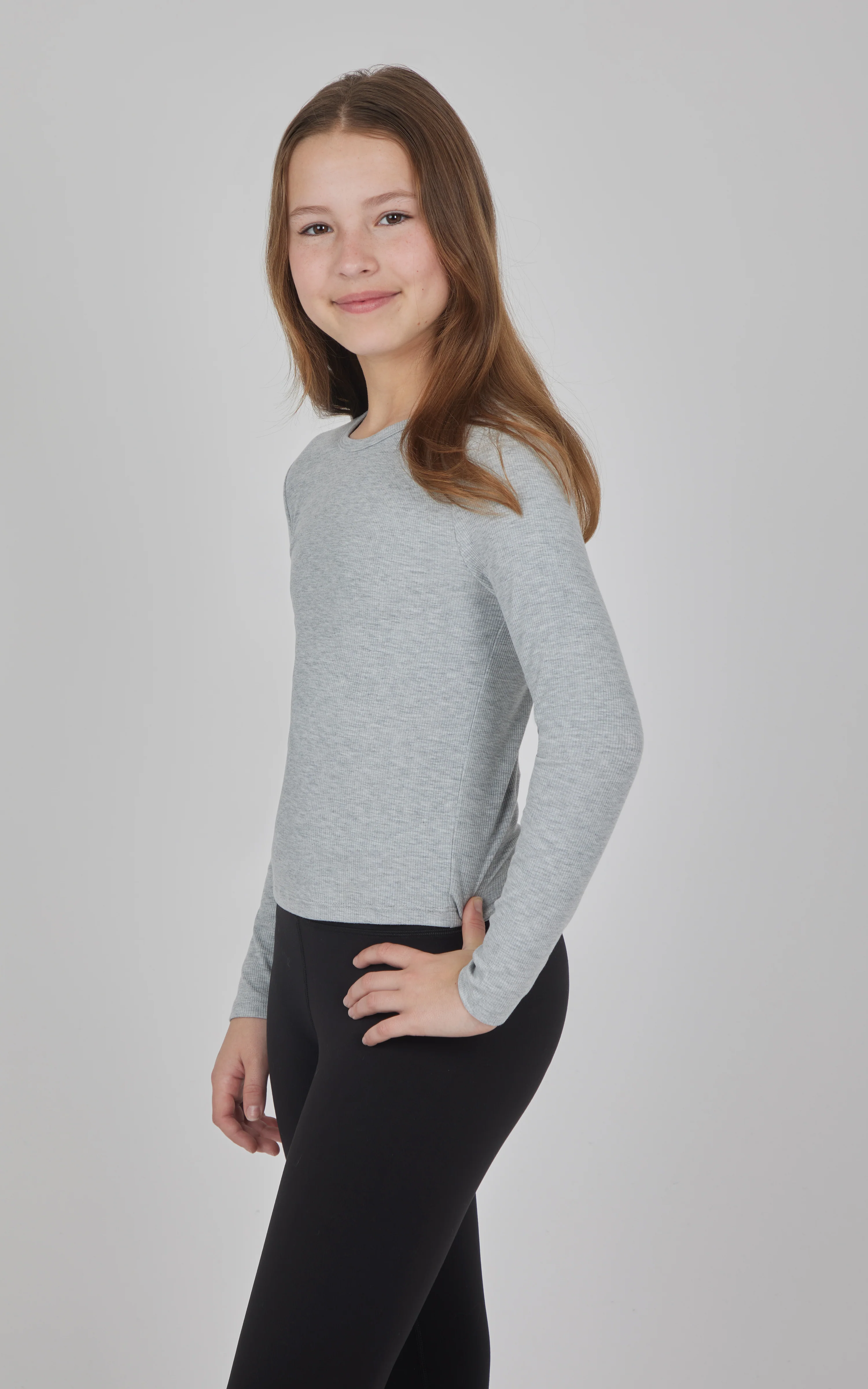 Girls 3 PK Ribbed Crew Neck Short Sleeve Shirt + Ribbed Crew Neck Long Sleeve Shirt - Image 20