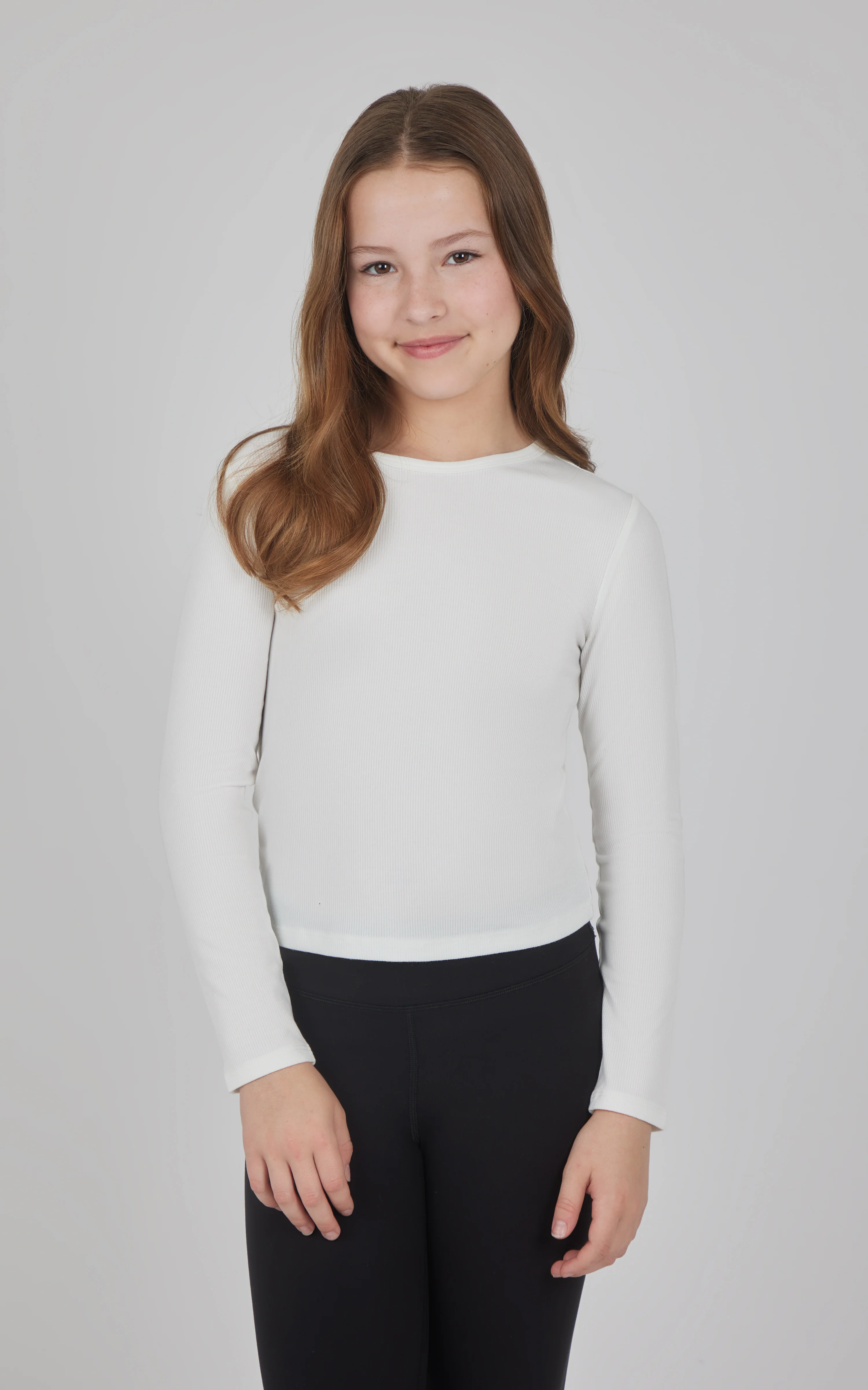 Girls 3 PK Ribbed Crew Neck Short Sleeve Shirt + Ribbed Crew Neck Long Sleeve Shirt - Image 4