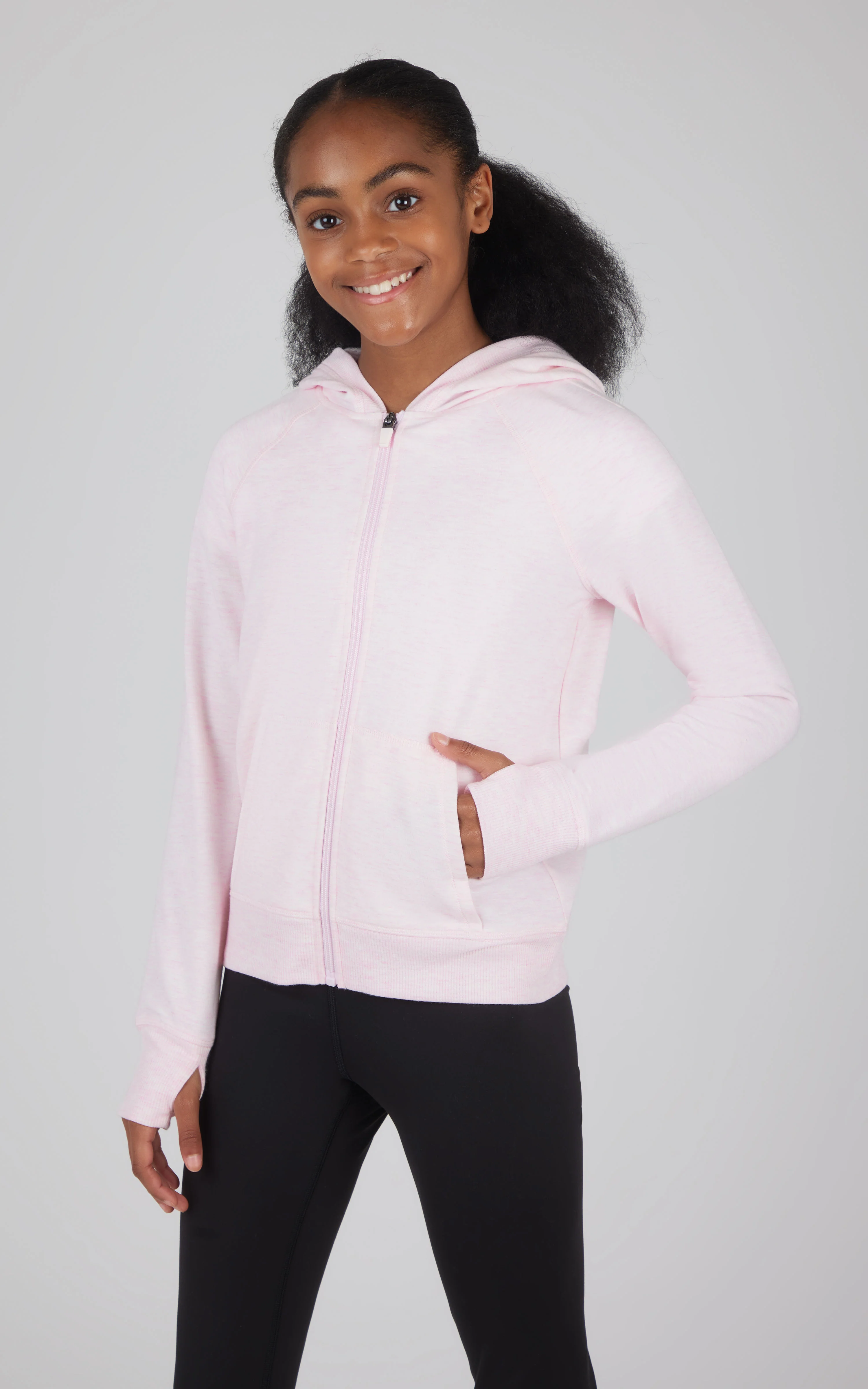 Girls Brushed Full Zip Hooded Jacket - Image 12