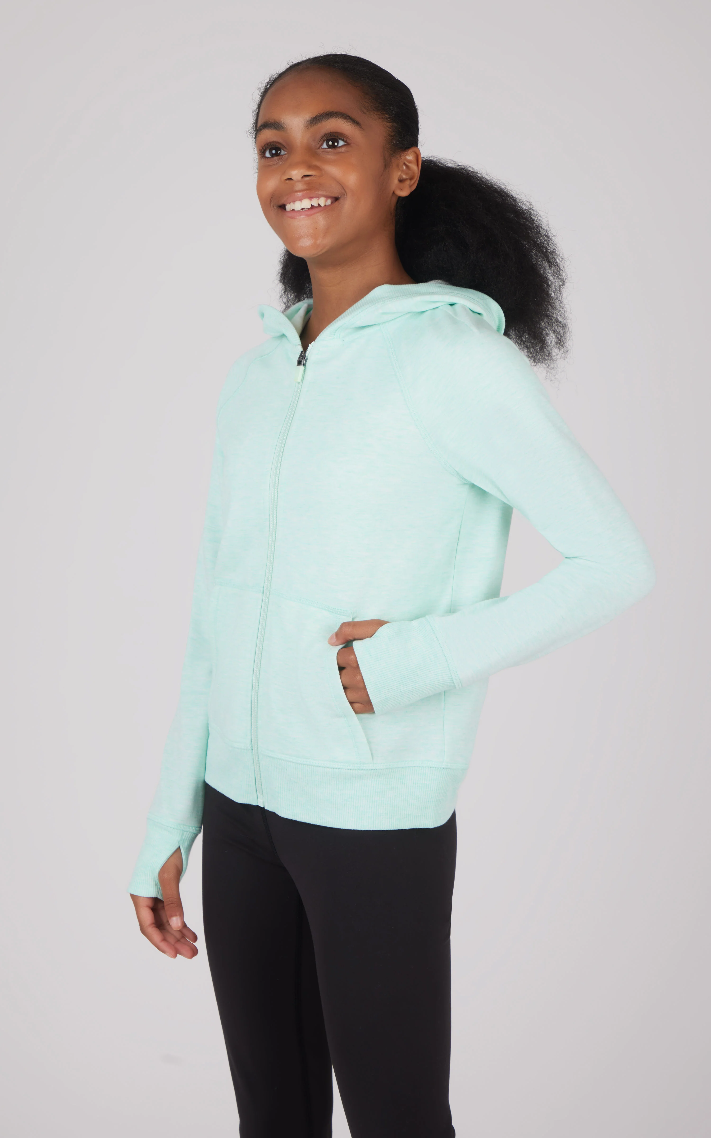Girls Brushed Full Zip Hooded Jacket - Image 17