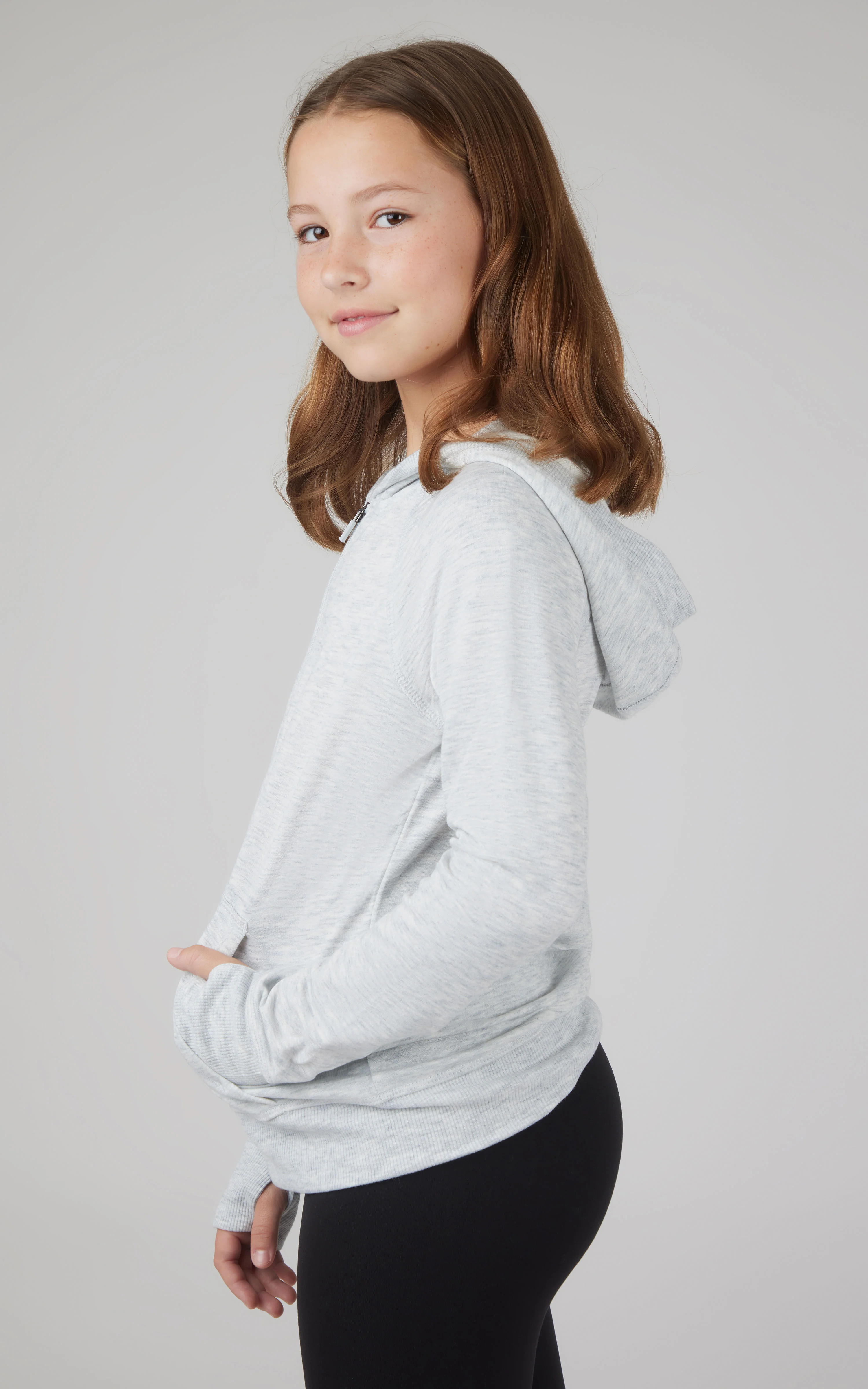 Girls Brushed Full Zip Hooded Jacket - Image 21
