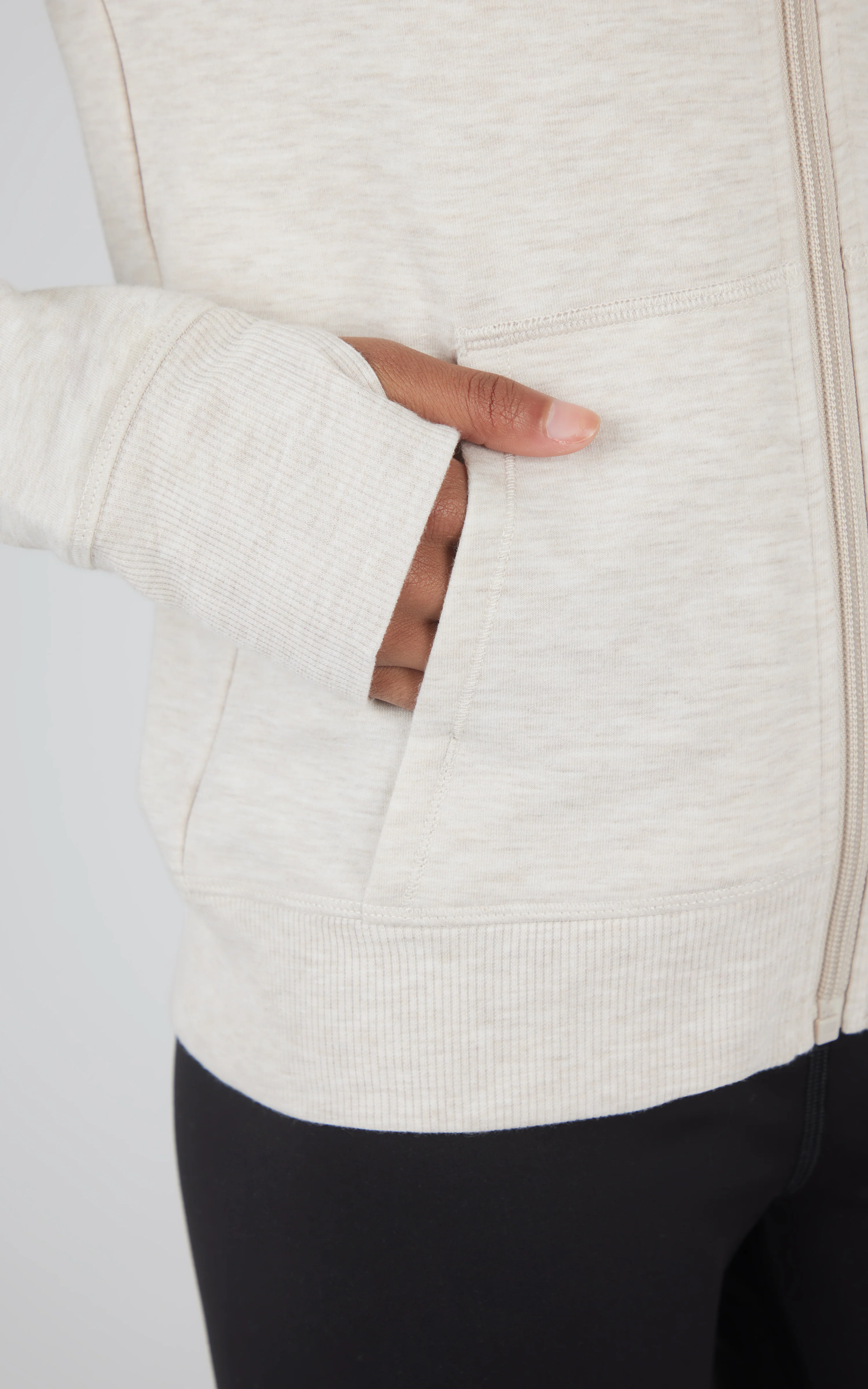 Girls Brushed Full Zip Hooded Jacket - Image 6