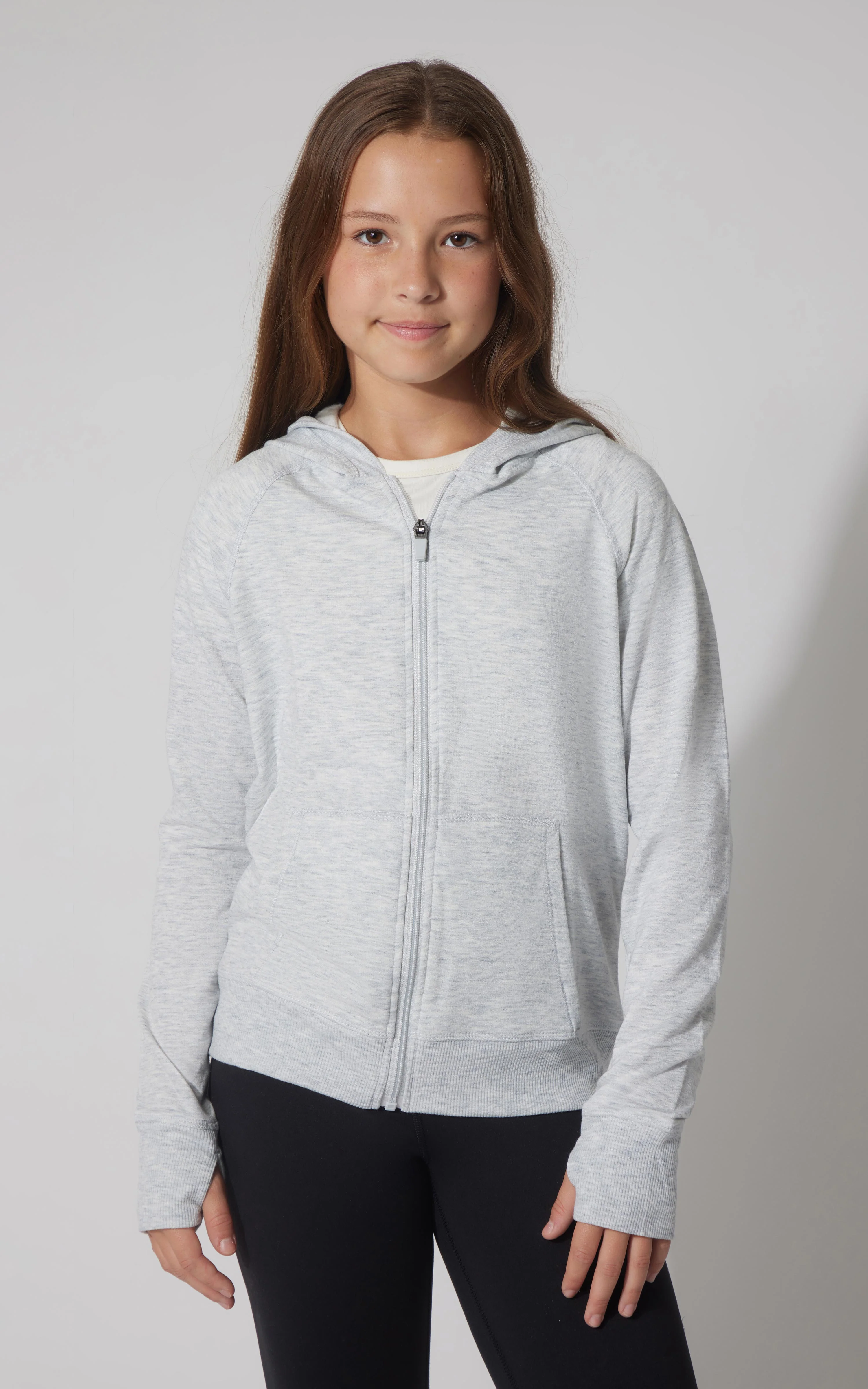 Girls Brushed Full Zip Hooded Jacket - Image 8