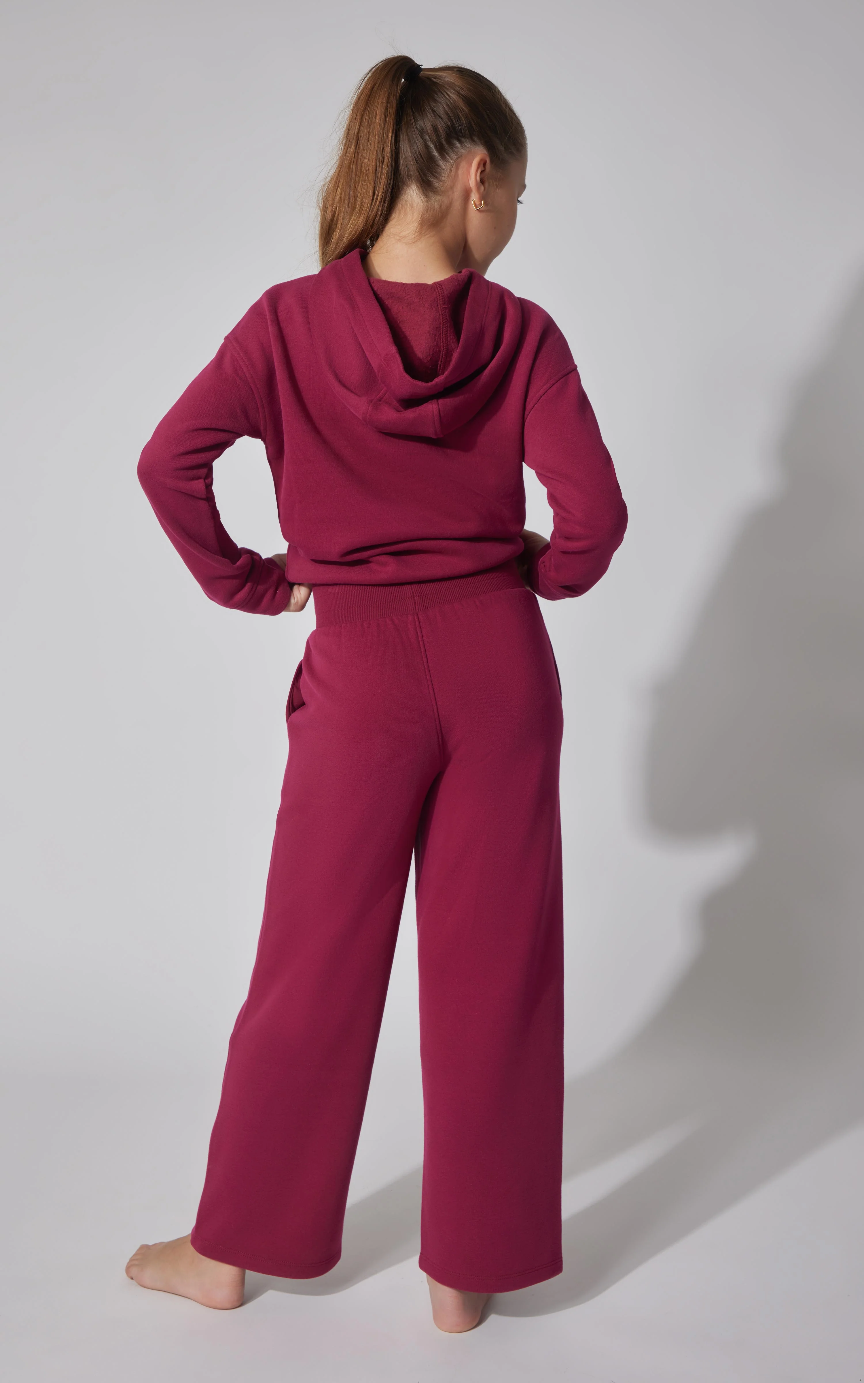 Girls Fleece Campus Wide Leg Pant - Image 4