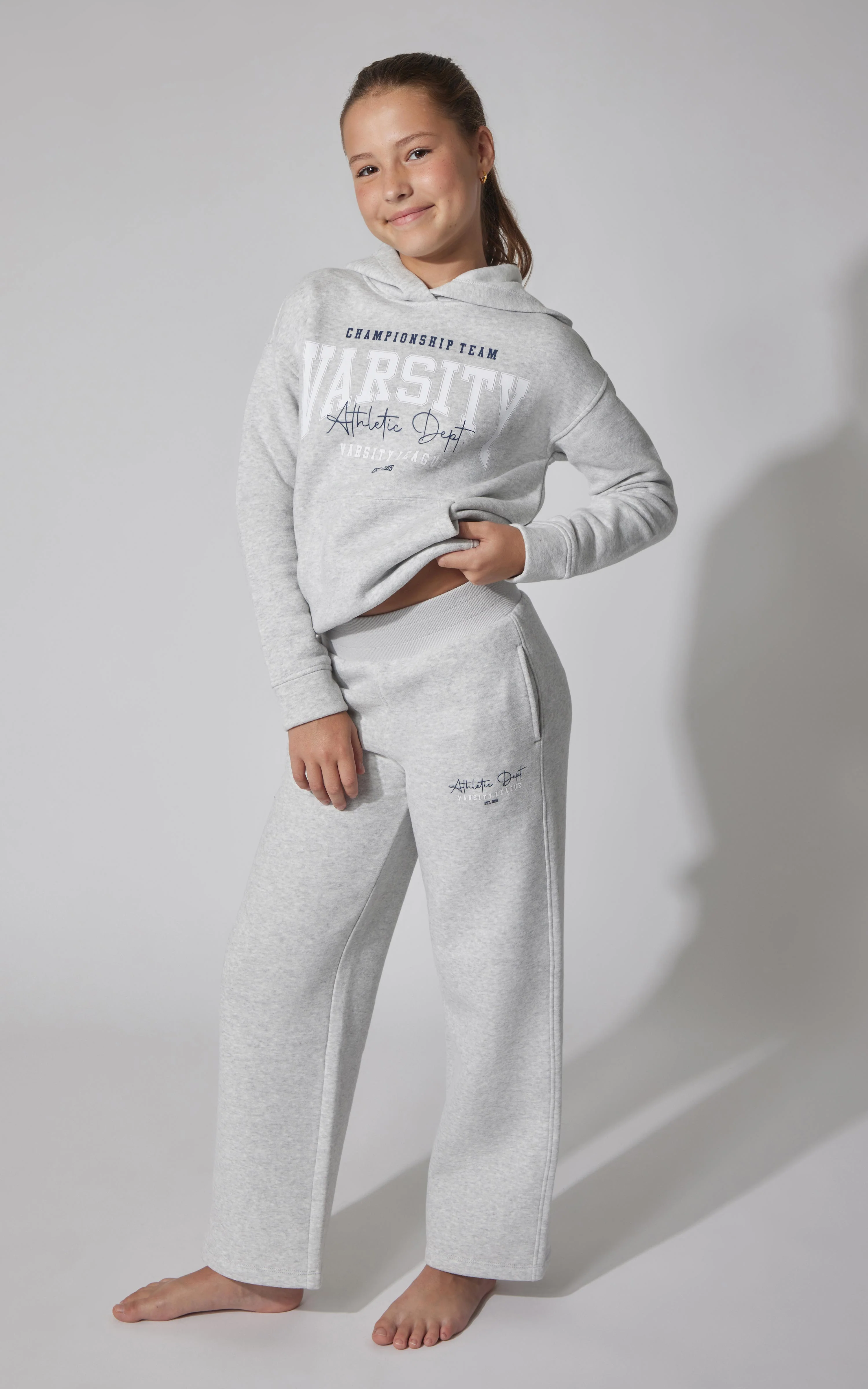Girls Fleece Campus Wide Leg Pant - Image 6