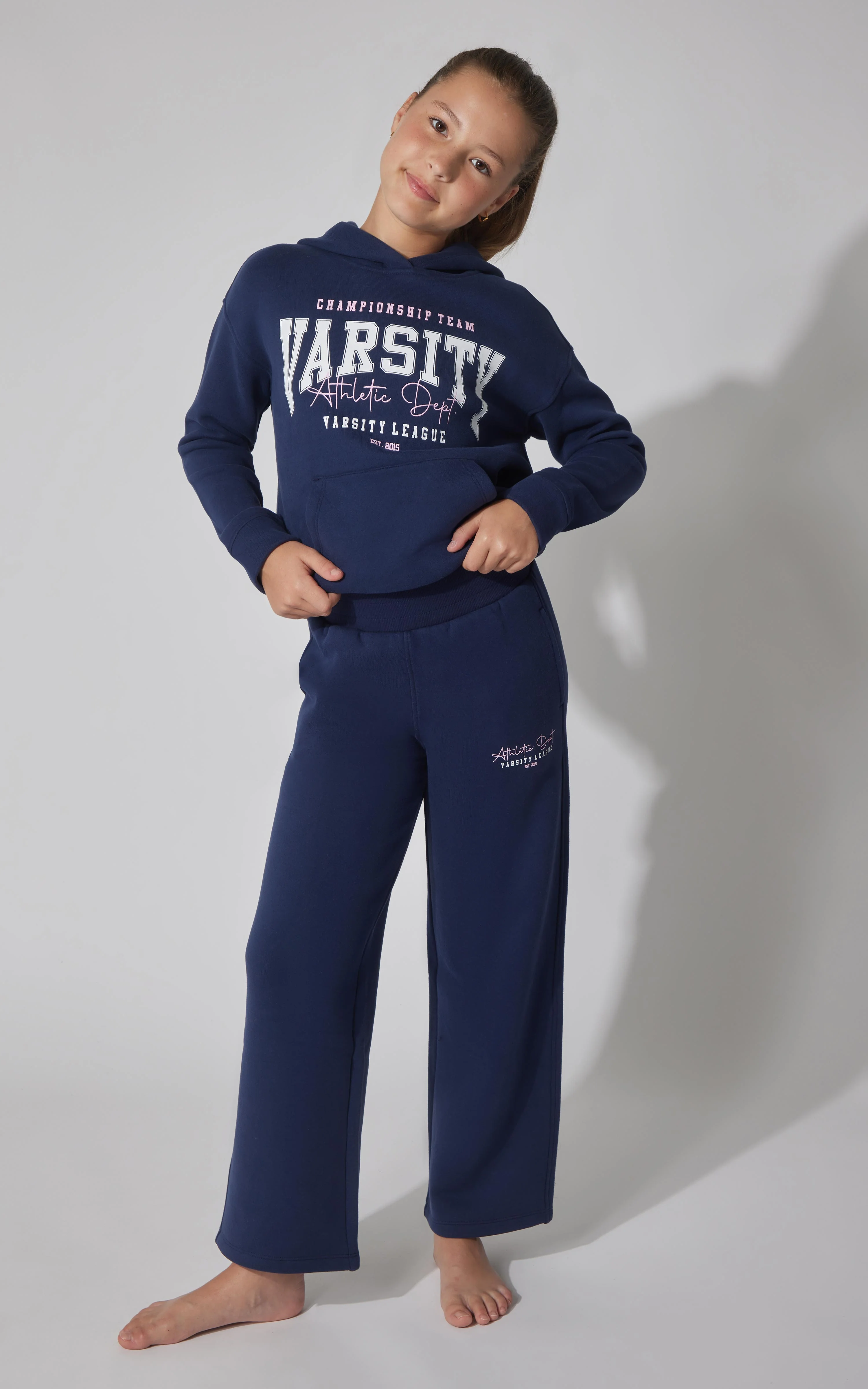 Girls Fleece Campus Wide Leg Pant - Image 8