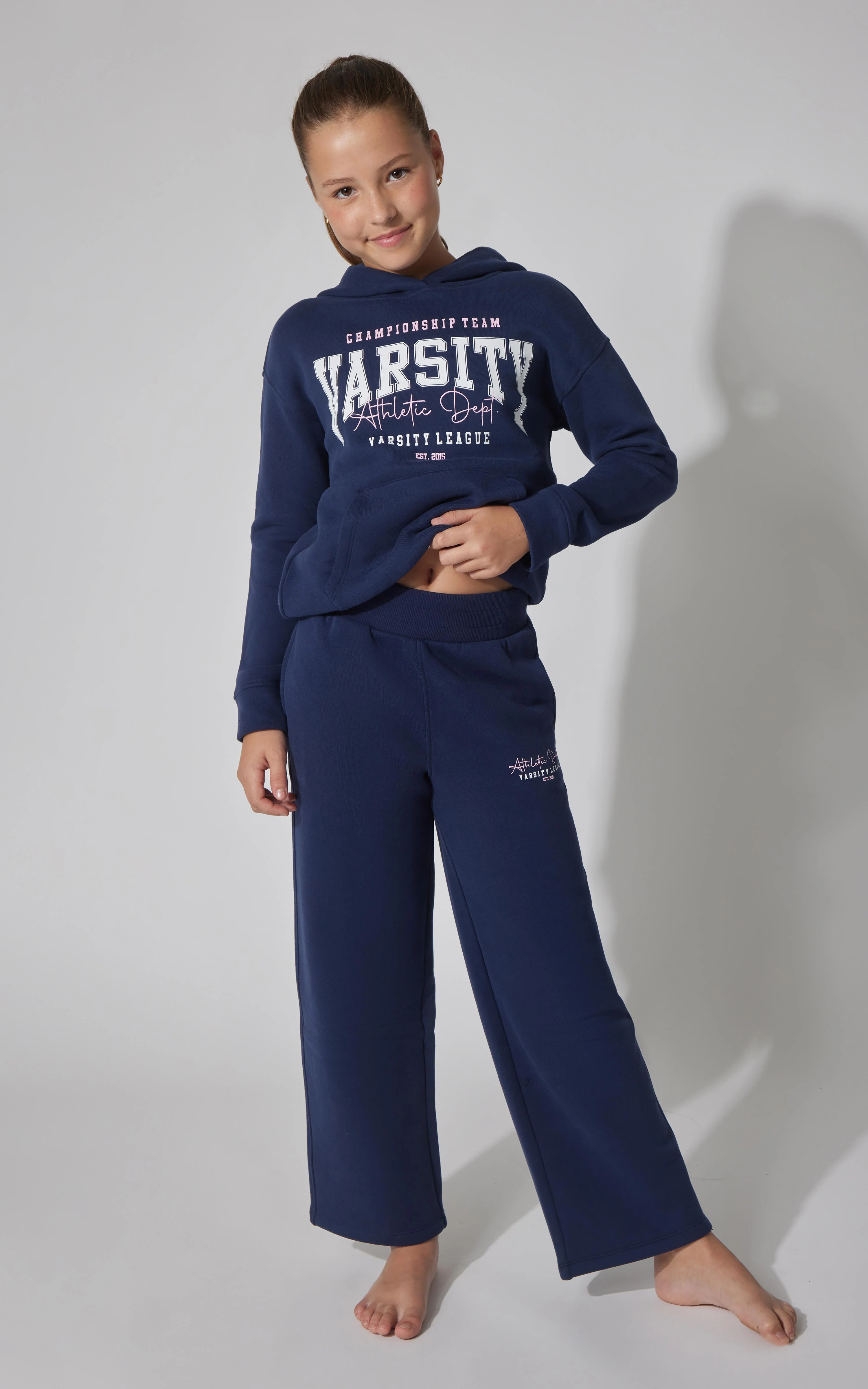 Girls Fleece Campus Wide Leg Pant - Image 9