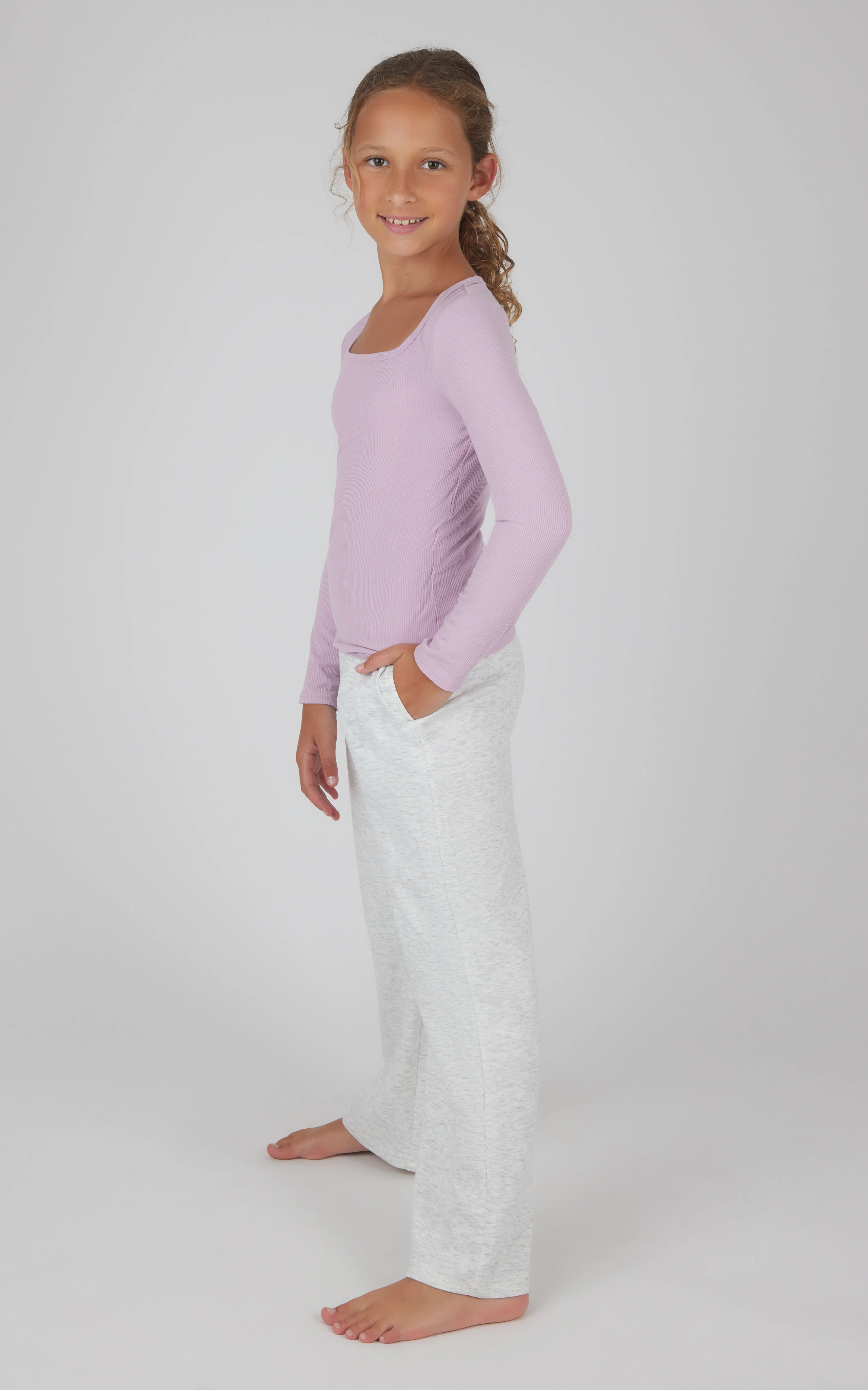Girls Heavenly Rib School's Out Square Neck Top and Pant - Image 2