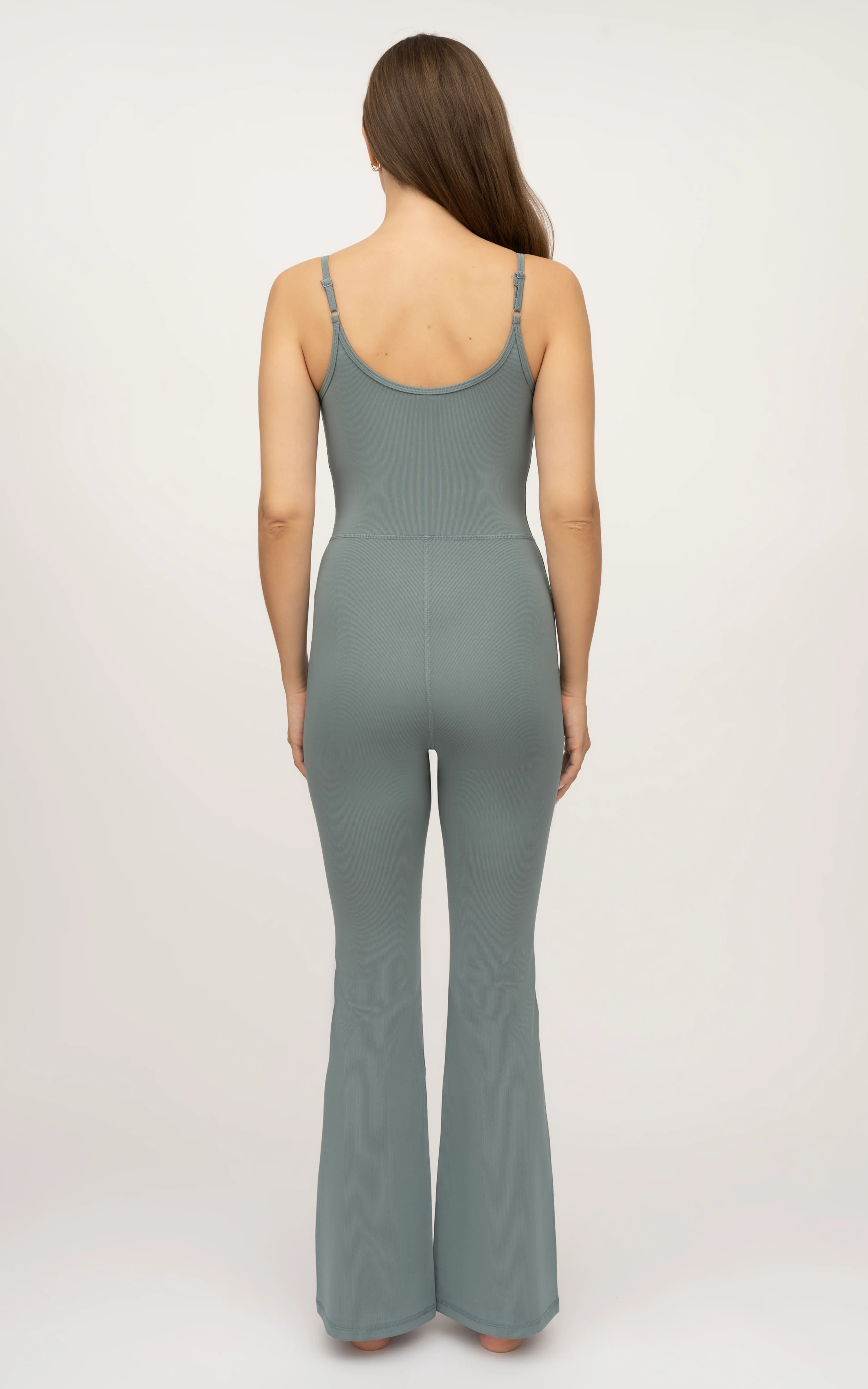 Illusion Ribbed Flare Jumpsuit - Image 3
