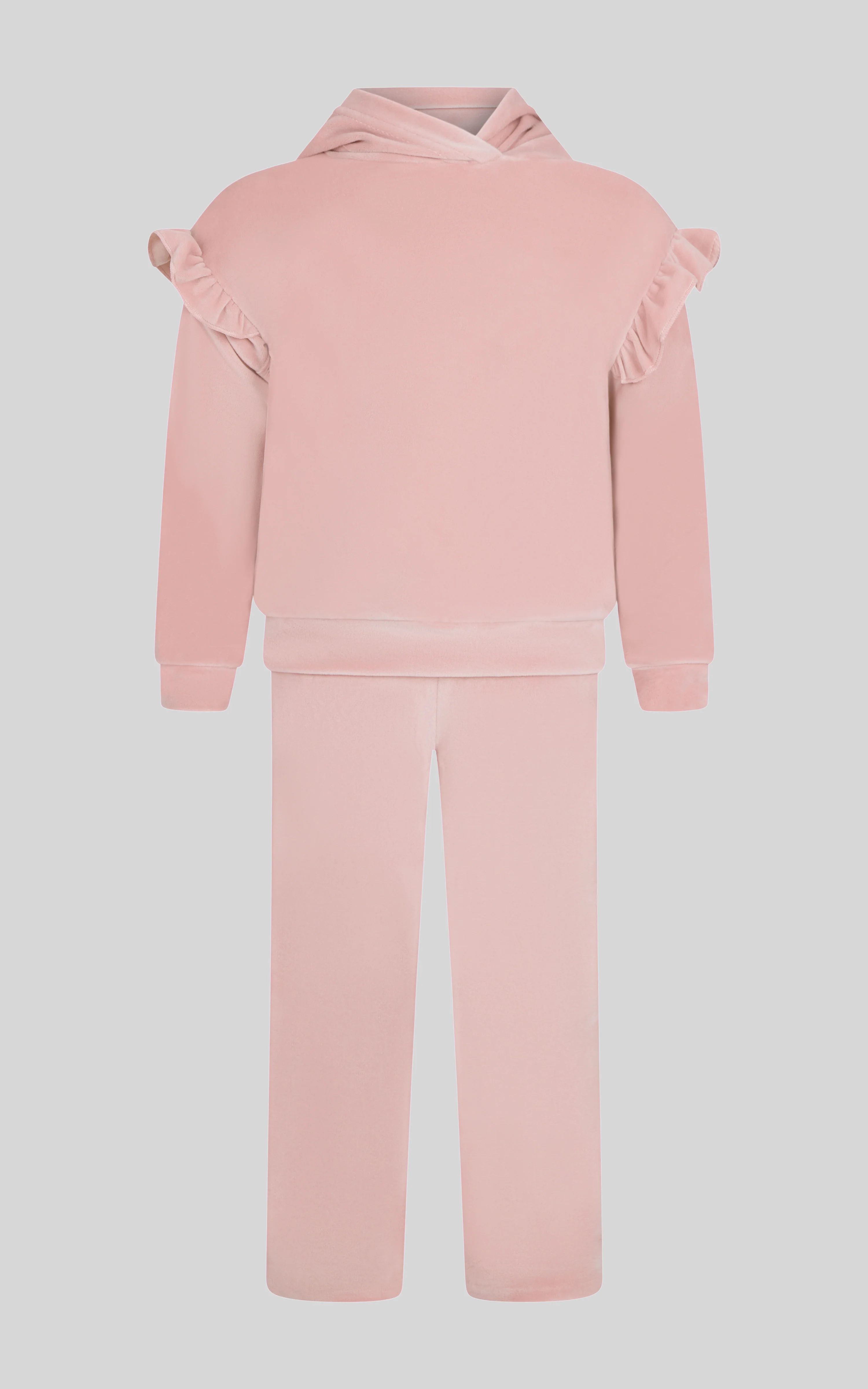 2 PC Little Girls Velour Lili Pullover Hoodie w Ruffle Detail + Little Girls Velour Flare - Image 5