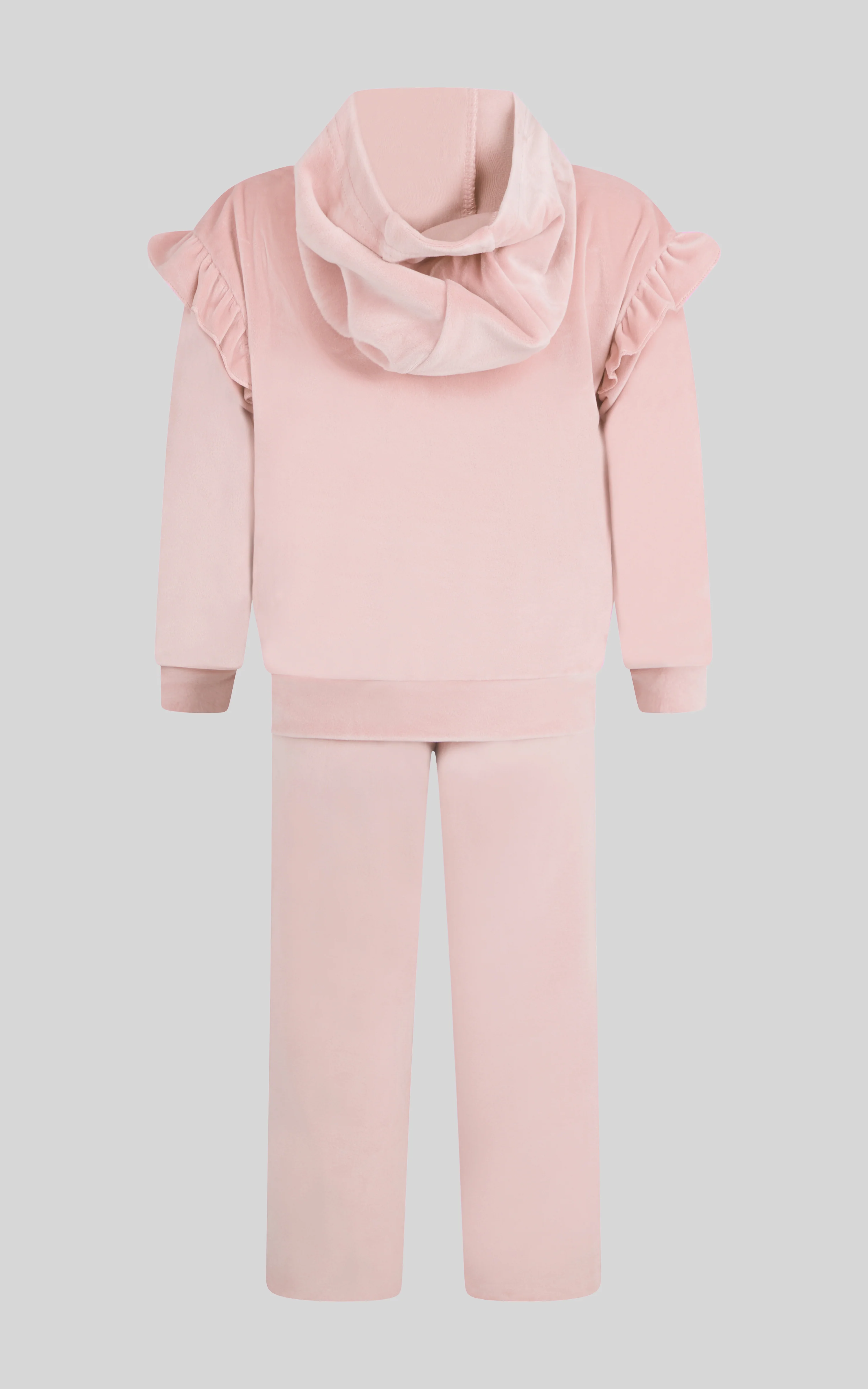 2 PC Little Girls Velour Lili Pullover Hoodie w Ruffle Detail + Little Girls Velour Flare - Image 6
