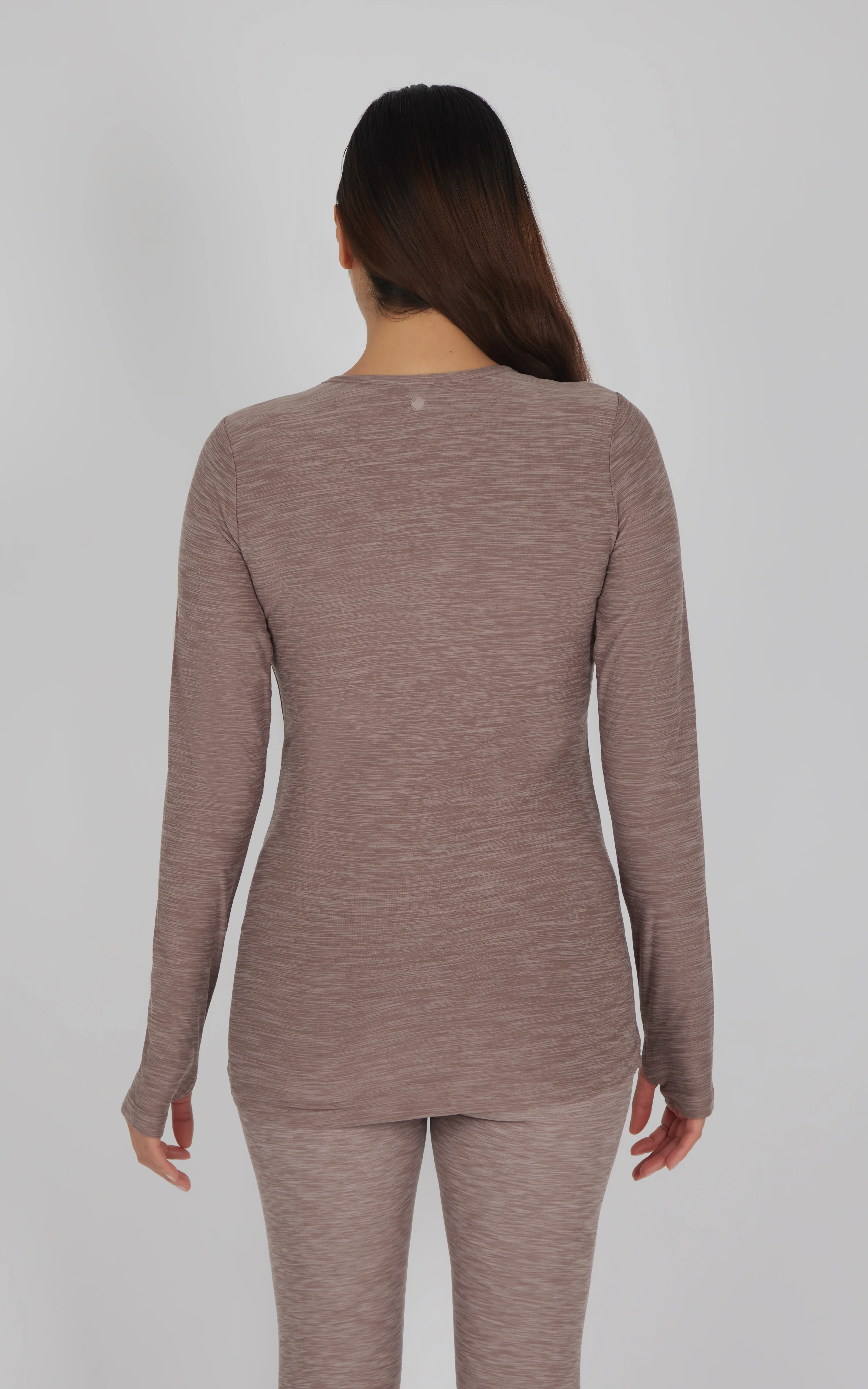 Maternity Heathered Long Sleeve Top - Image 8