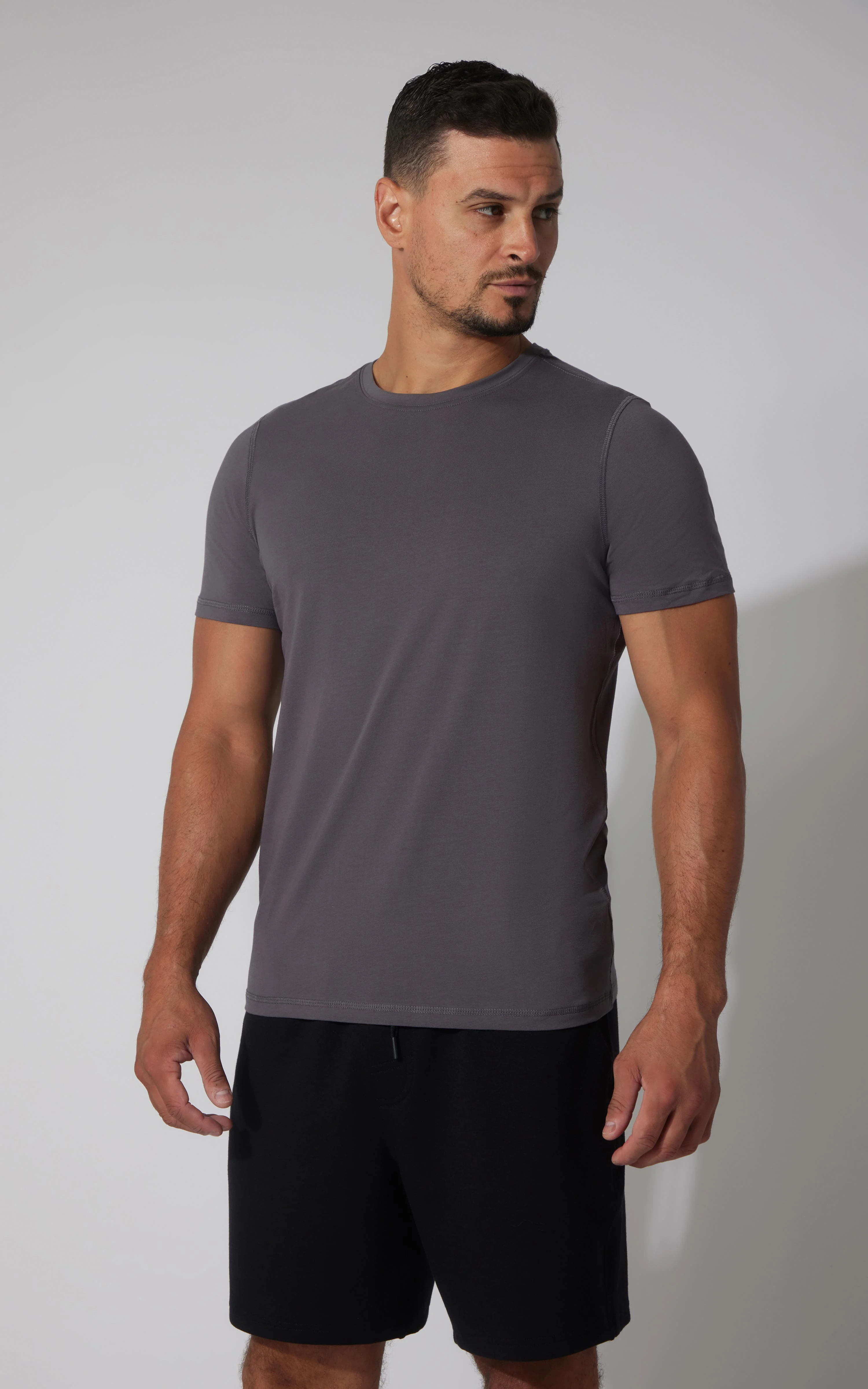Men's Silicon Washed Pima Cotton Crew Neck Tee - Image 14