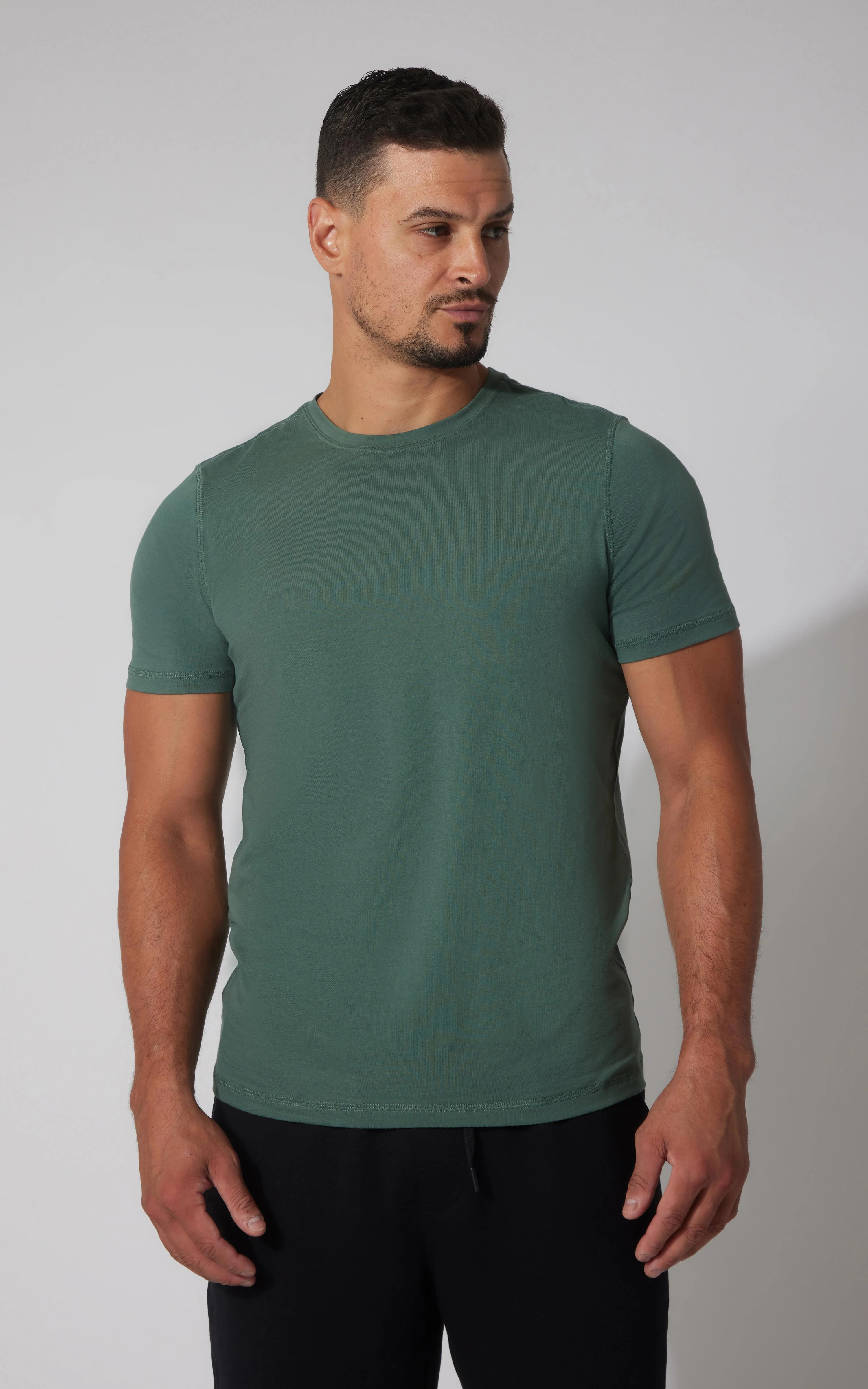 Men's Silicon Washed Pima Cotton Crew Neck Tee - Image 5