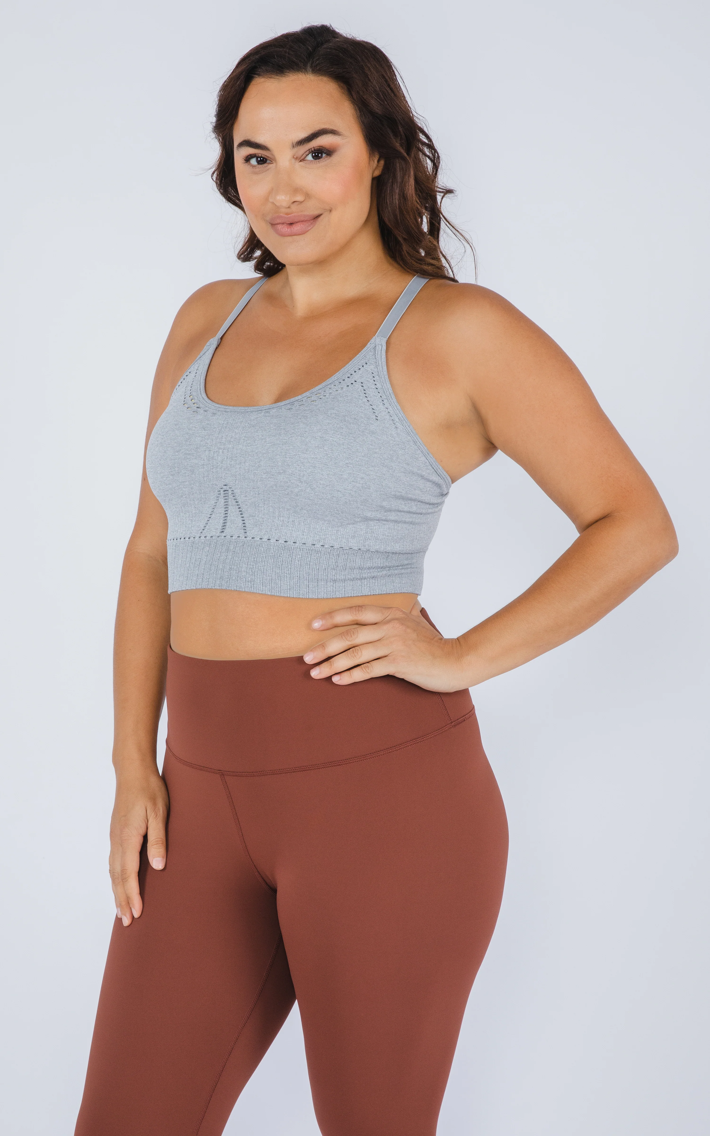 Plus Seamless Racerback Sports Bra with Keyhole - Image 4