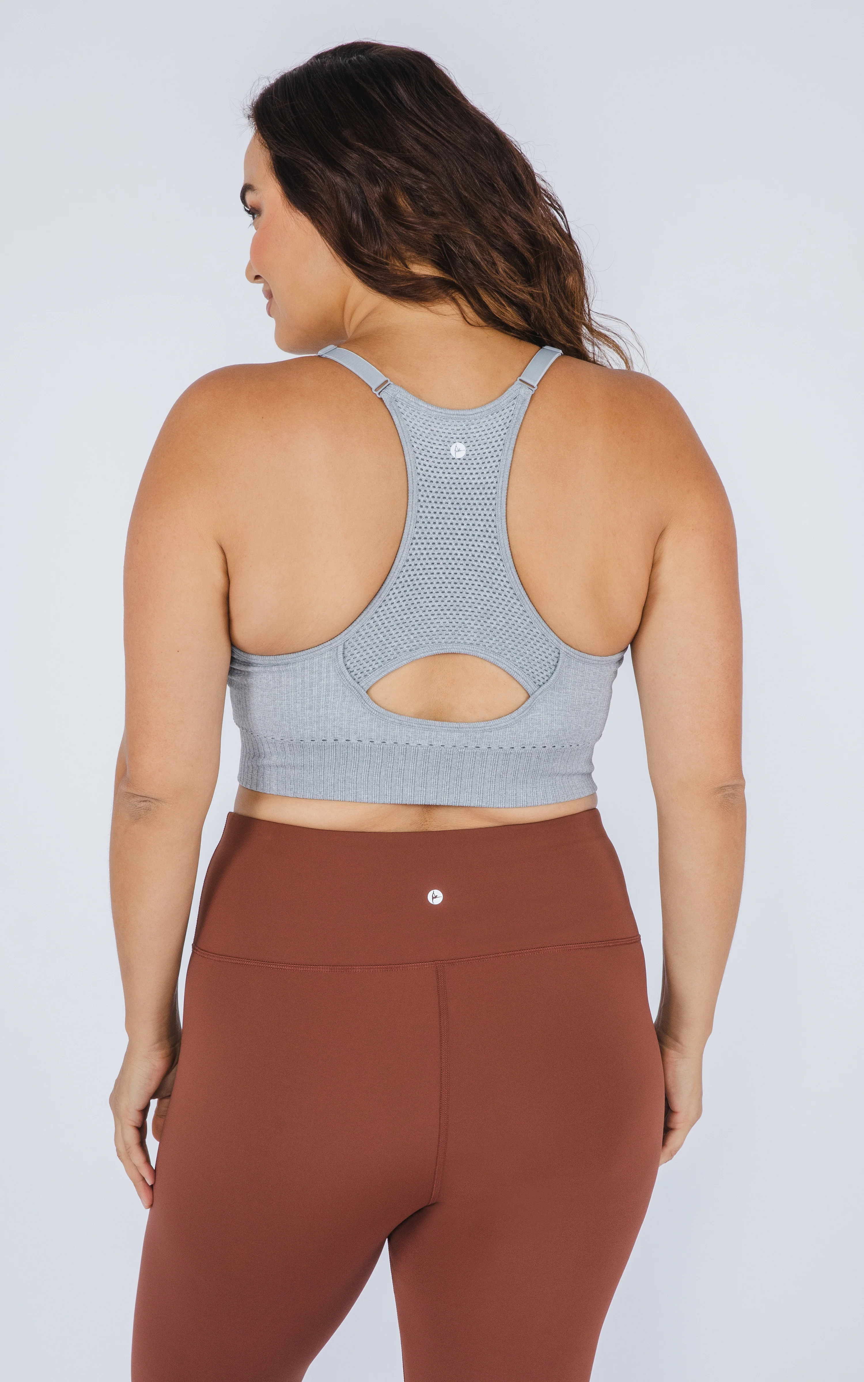 Plus Seamless Racerback Sports Bra with Keyhole - Image 5