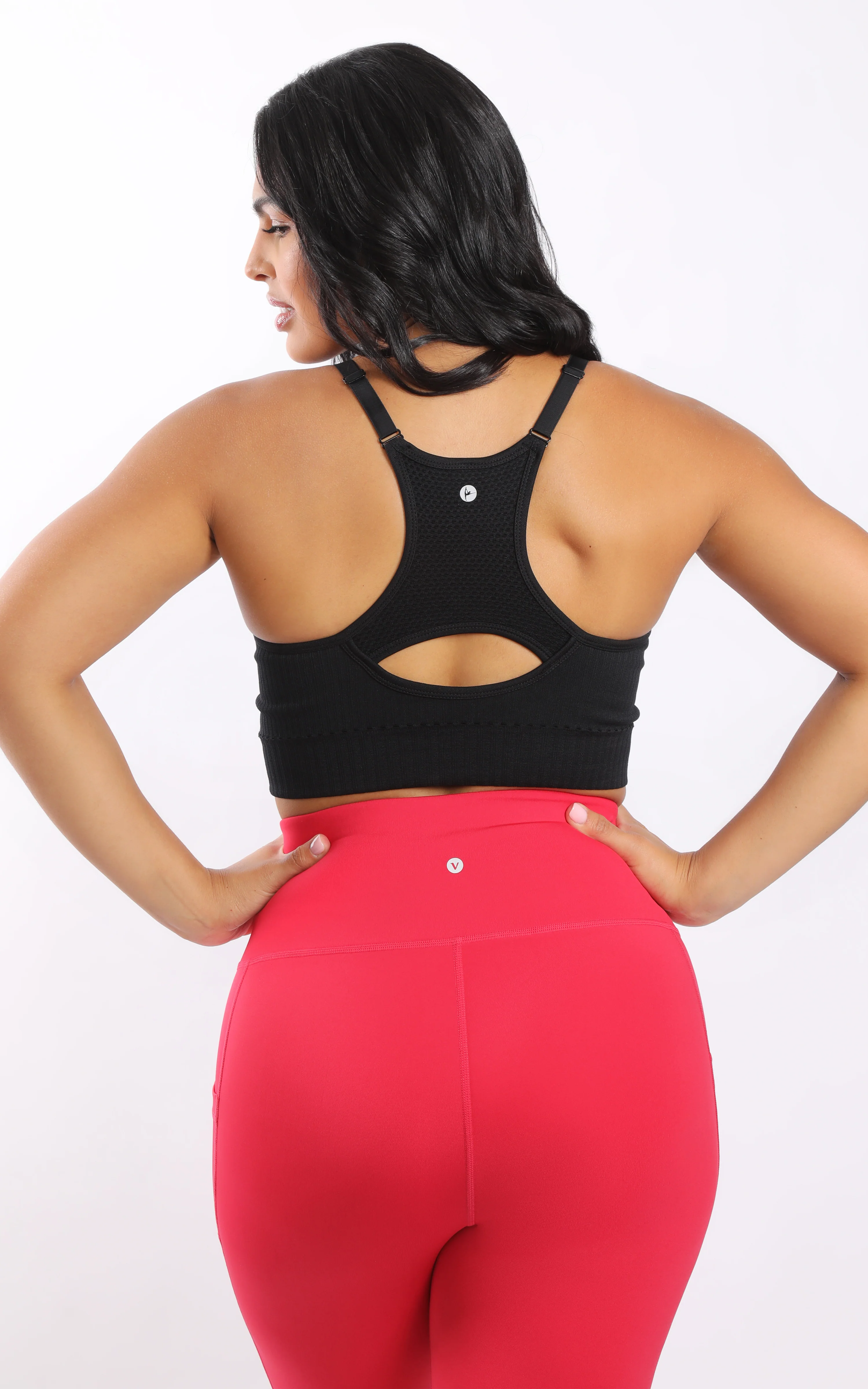 Plus Seamless Racerback Sports Bra with Keyhole - Image 8