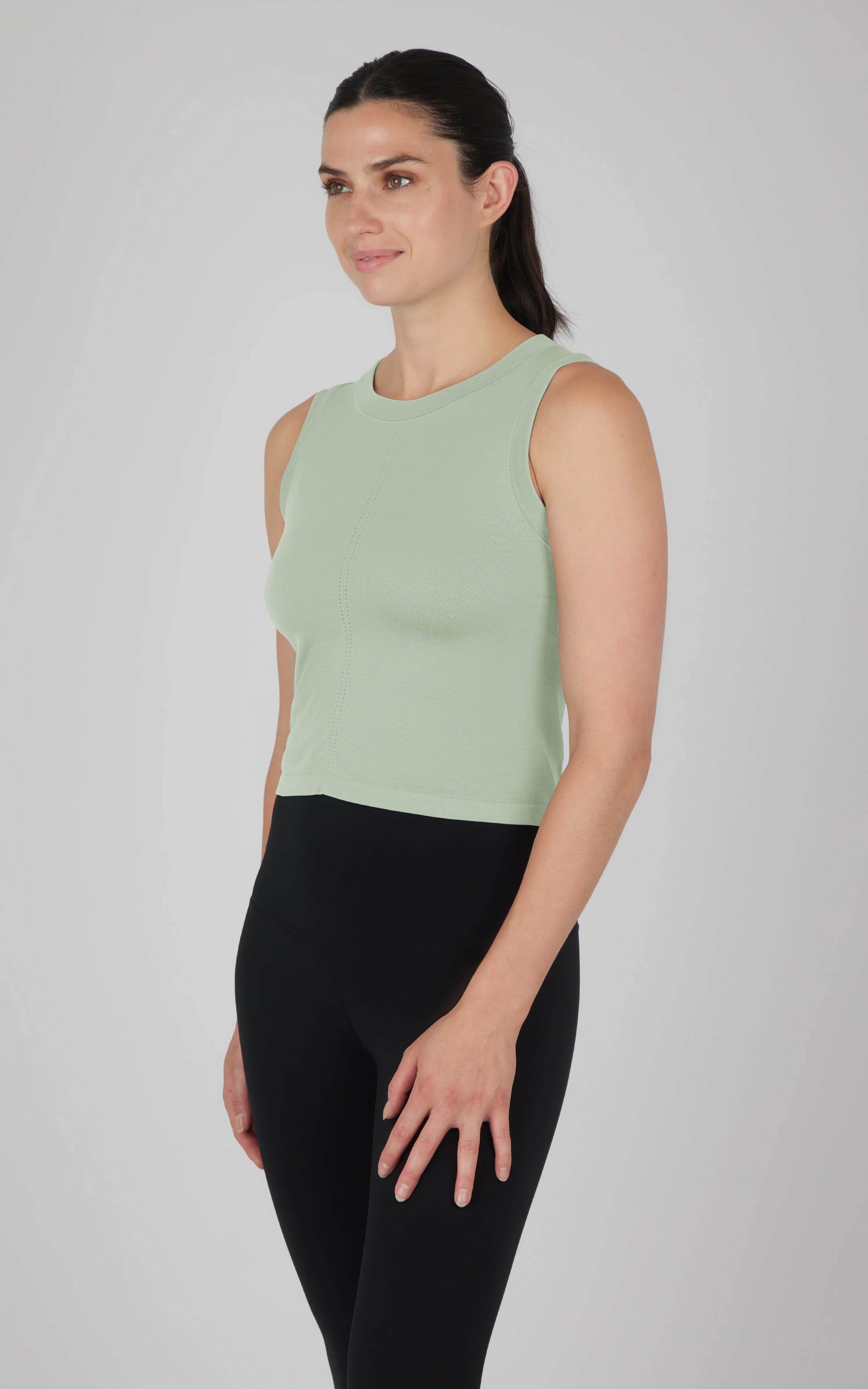 Seamless Slim Fit High Neck Tank - Image 5