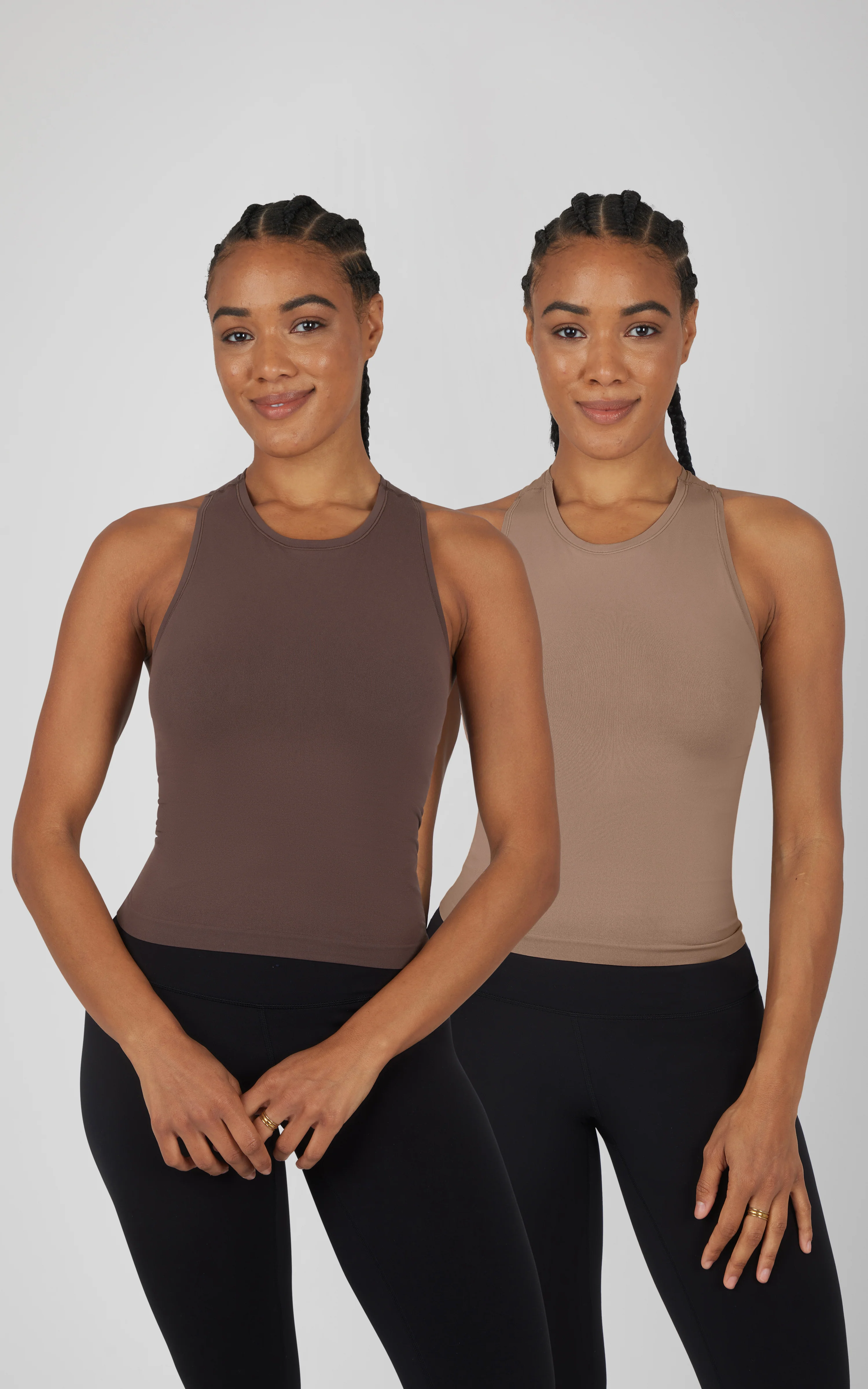 2 PK Seamless Racerback Tank Top with Built in Bra - Image 14
