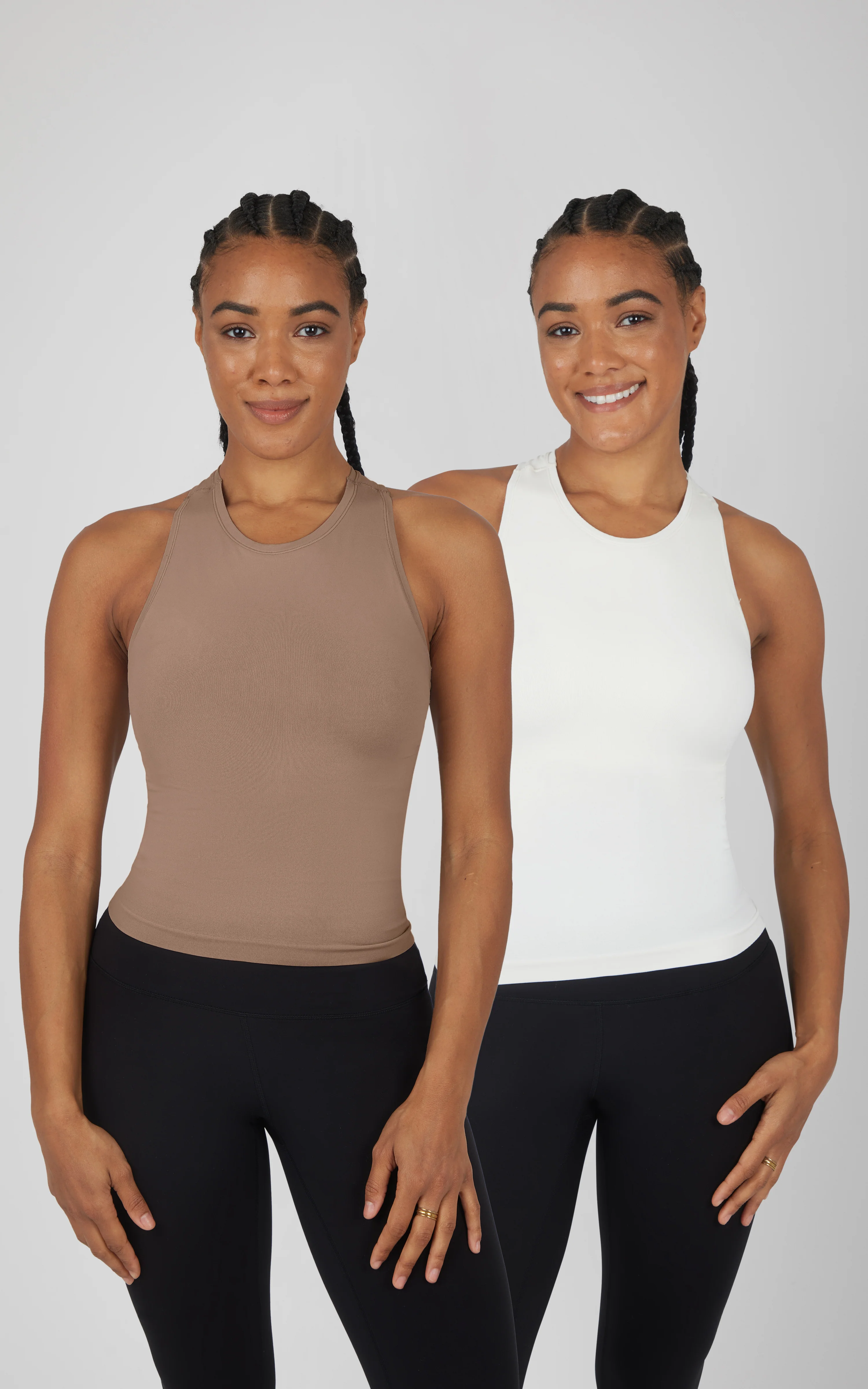 2 PK Seamless Racerback Tank Top with Built in Bra - Image 15