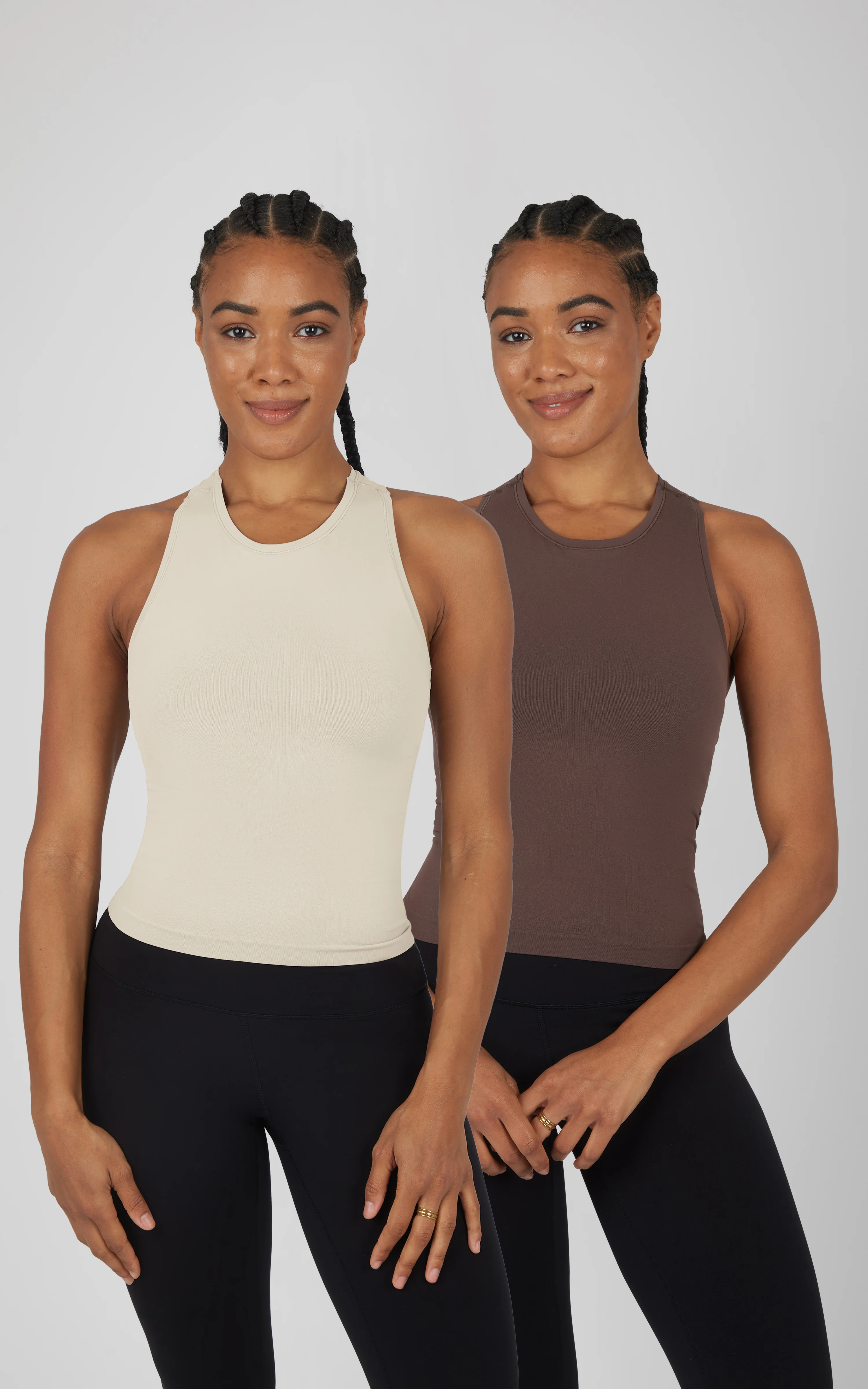 2 PK Seamless Racerback Tank Top with Built in Bra - Image 16