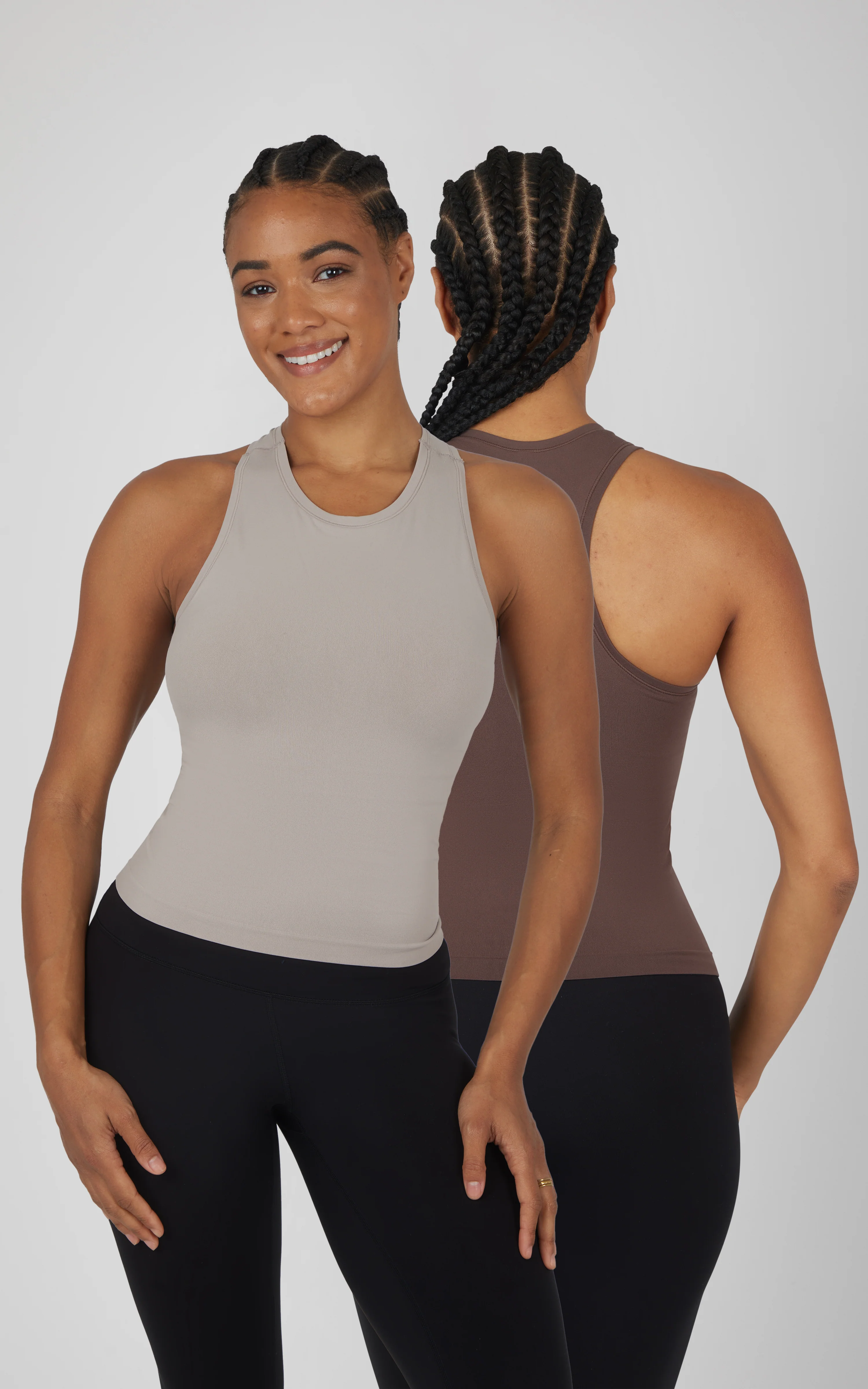 2 PK Seamless Racerback Tank Top with Built in Bra - Image 6