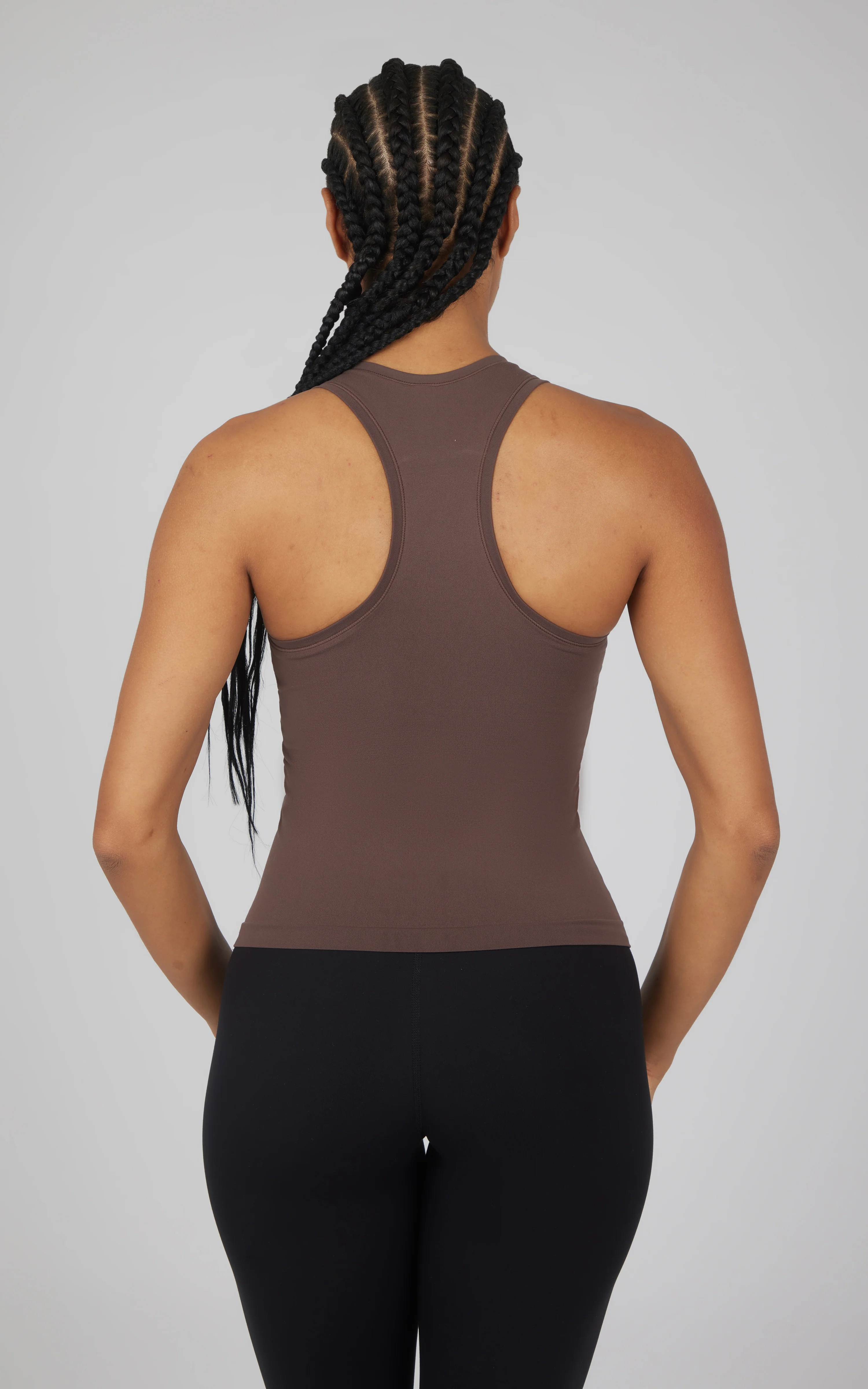 2 PK Seamless Racerback Tank Top with Built in Bra - Image 9