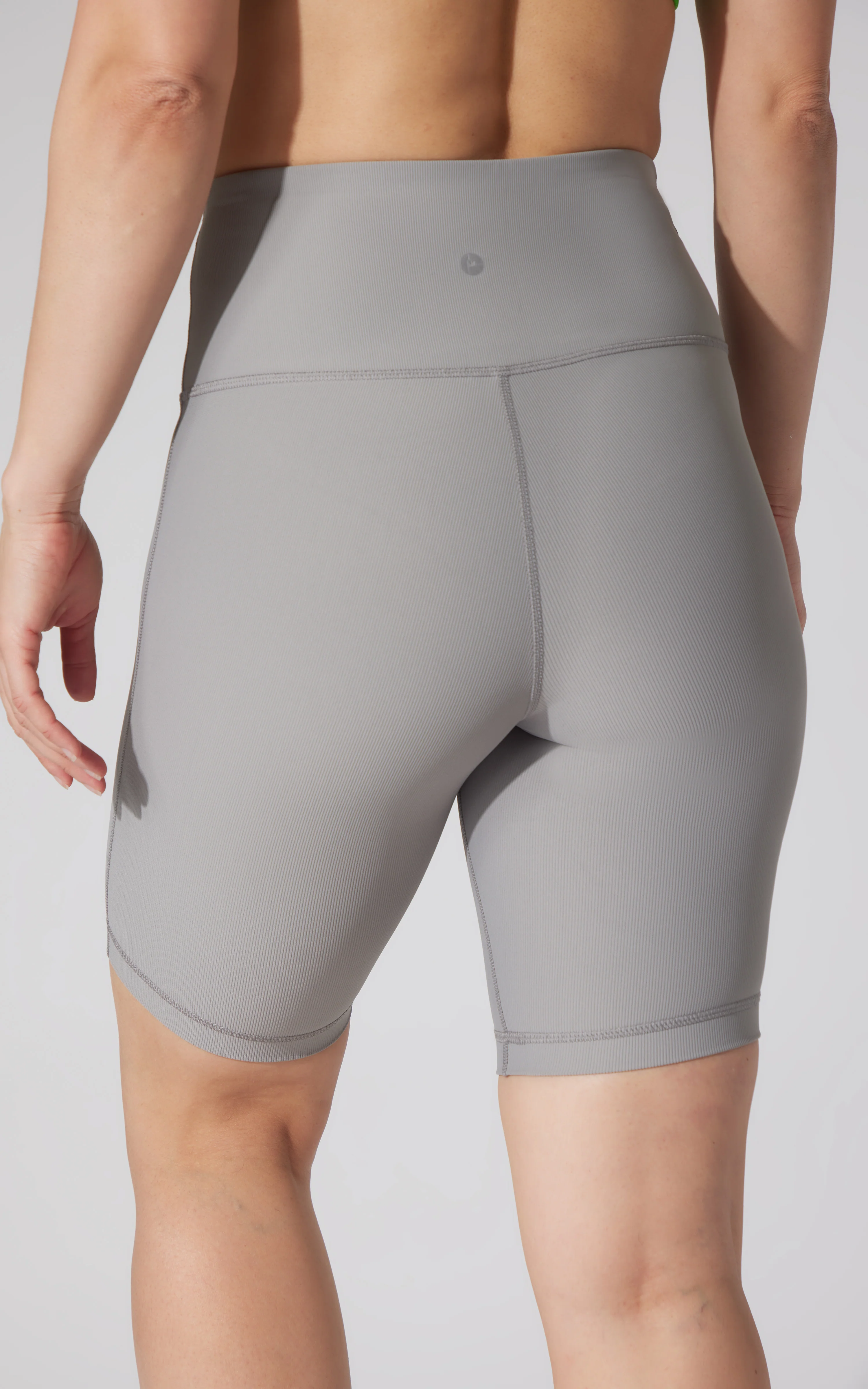 High Waist Ribbed 9" Biker Shorts - Image 3