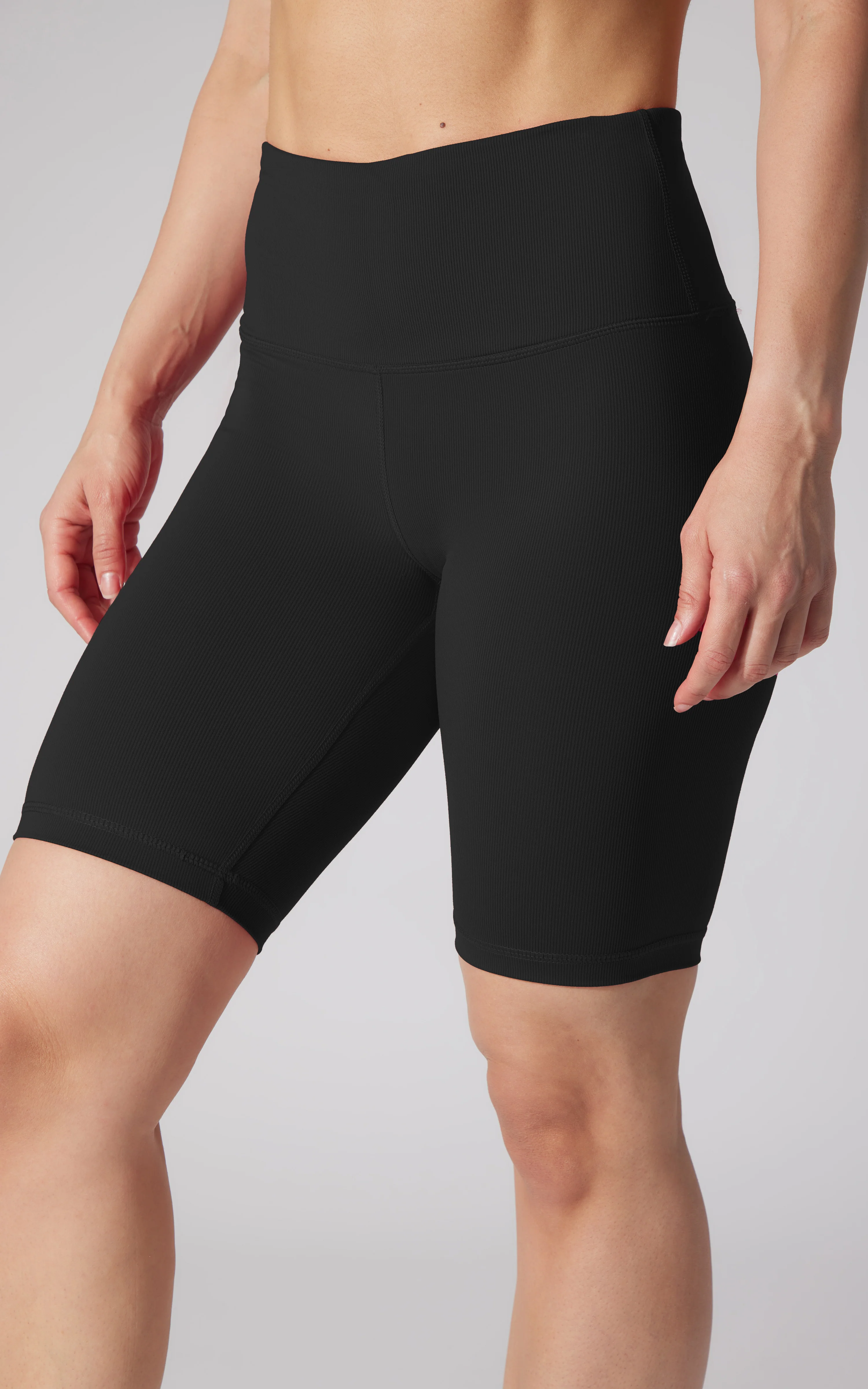 High Waist Ribbed 9" Biker Shorts - Image 6